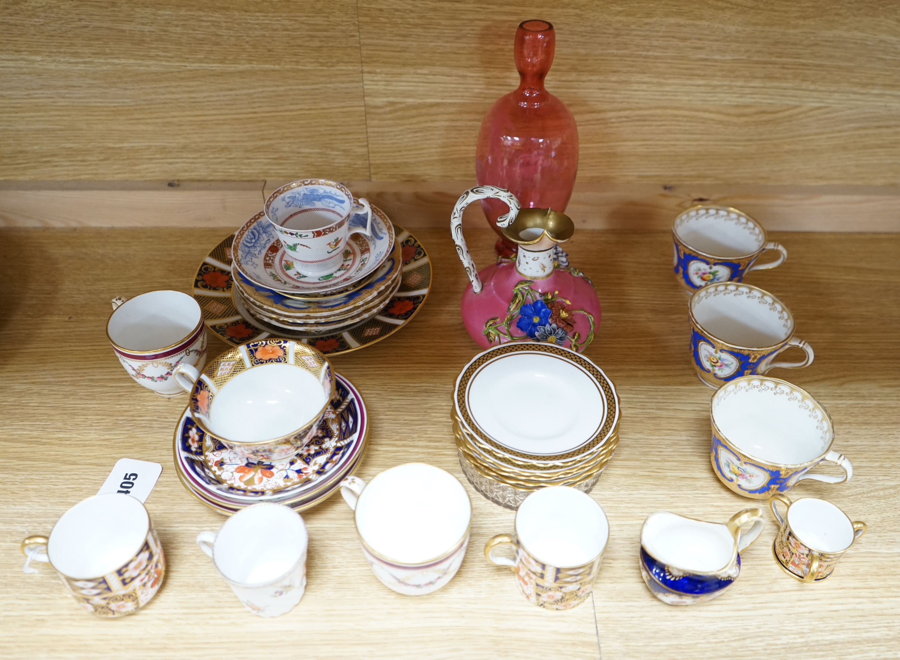 A group of Derby, Spode, Royal Crown Derby and other decorative tea wares